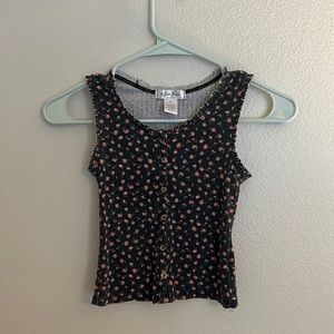 Juniors xs floral White Fawn tank top